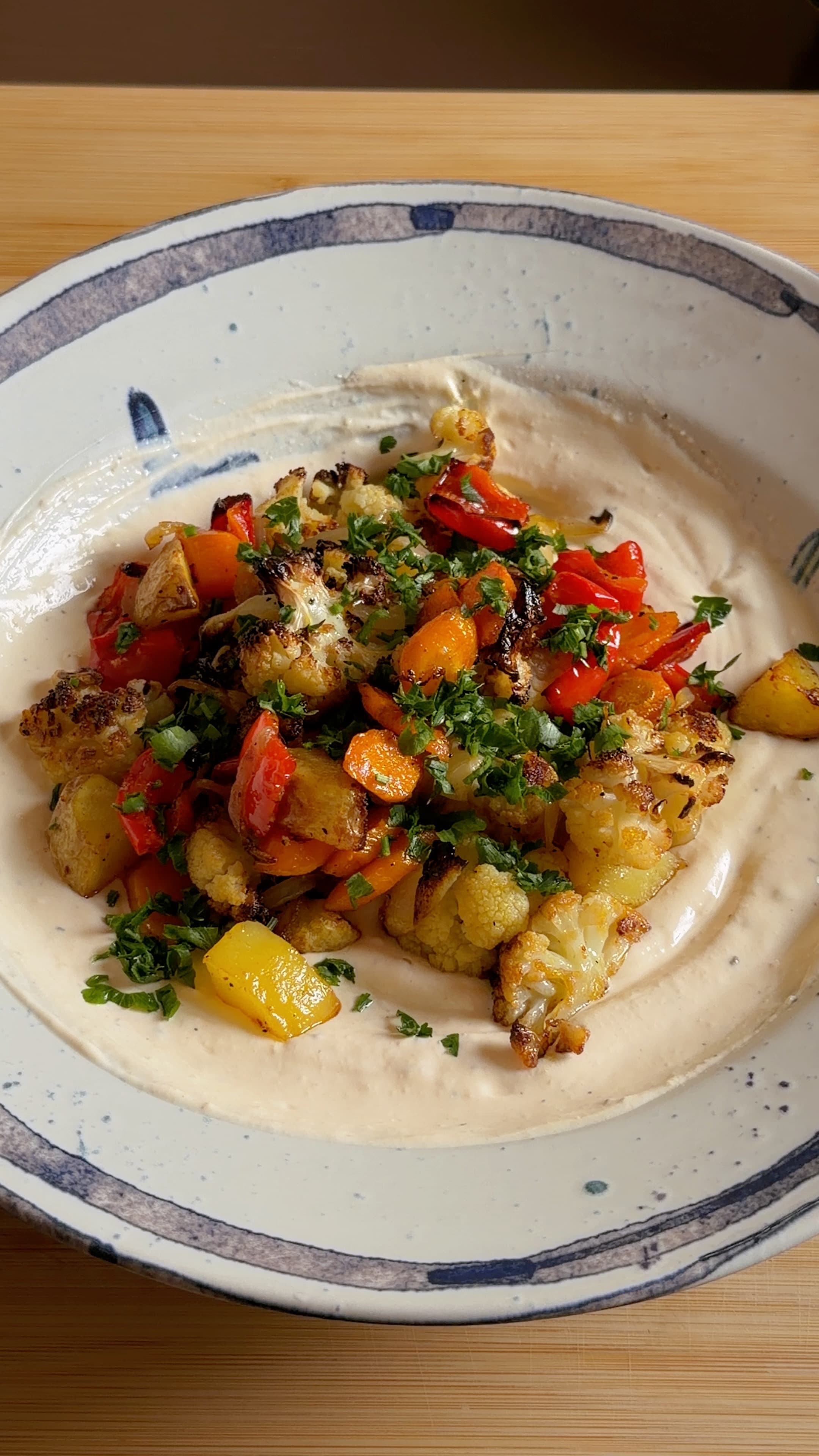 Spiced Roasted Vegetables on Tahini Yogurt 🌶️