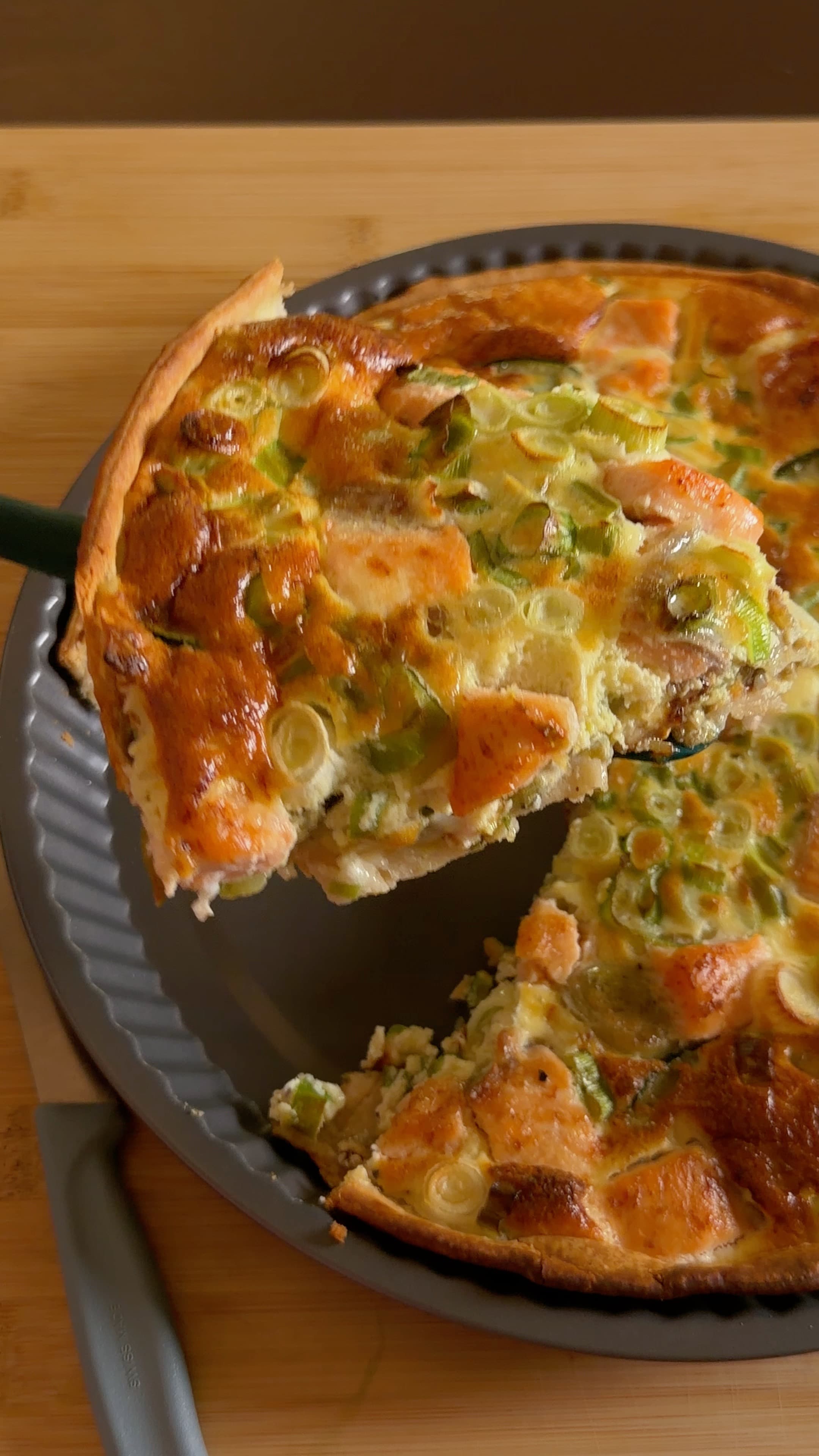 Zucchini Salmon Quiche
